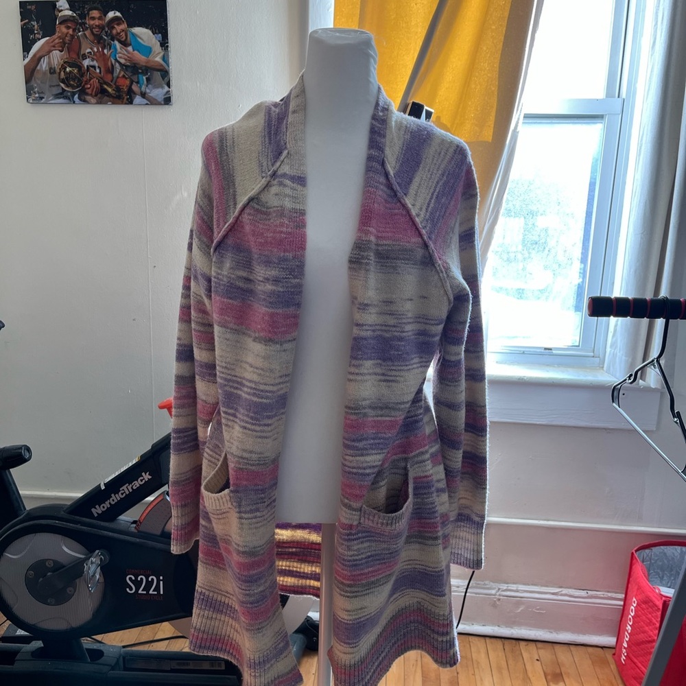 Lucky Brand Purple and Pink Cardigan Sweater - Picture 3 of 4